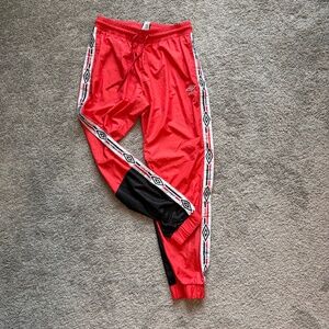 Women’s Umbro Red & Black Track Pants – Size S